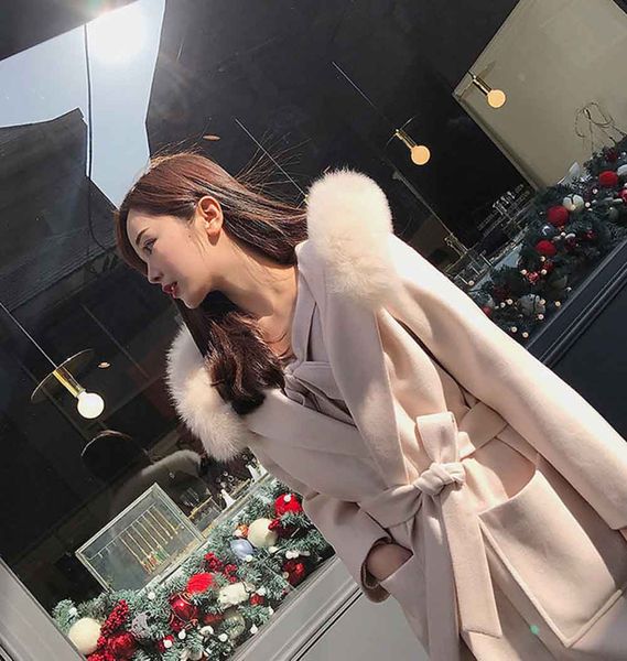 2019 зимний меховой воротник пальто шерстяных женщин длинного корейского новый студент сгущает за колено двусторонний шерстяное пальто, Black
2019 зимний меховой воротник пальто шерстяных женщин длинного корейского новый студент сгущает за колено двусторонний шерстяное пальто, Black