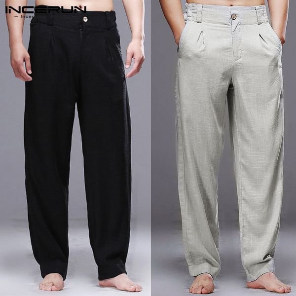 incerun men fashion straight pants solid color loose joggers casual comfortable buttons trousers mens leisure pantalones s-5xl, Black
incerun men fashion straight pants solid color loose joggers casual comfortable buttons trousers mens leisure pantalones s-5xl, Black