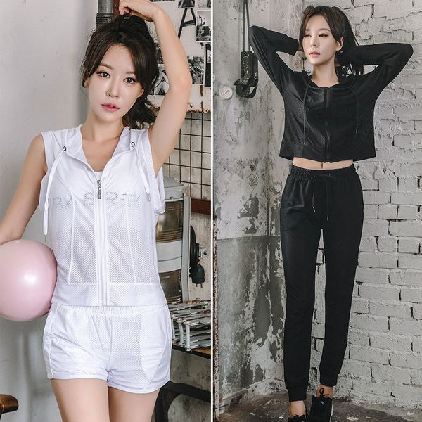 new lady suit summer fitness suit outdoor running fast dry hooded shirt fashion three-piece set, White
new lady suit summer fitness suit outdoor running fast dry hooded shirt fashion three-piece set, White