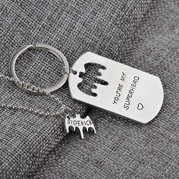 you are my superhero sidekick inspired keychain & necklace set father's day jewelry gift for dad key rings, Silver
you are my superhero sidekick inspired keychain & necklace set father's day jewelry gift for dad key rings, Silver
