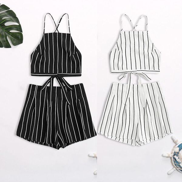 feitong 2019 women sets striped blake white 2 pieces set crop and shorts bandage strap crop cami with shorts set
feitong 2019 women sets striped blake white 2 pieces set crop and shorts bandage strap crop cami with shorts set