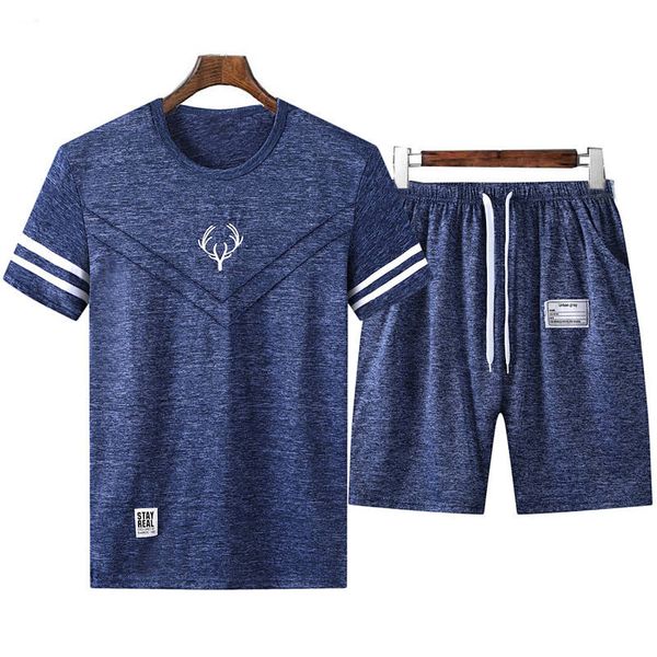 2020 men's suit summer thin o-neck short sleeve shorts two piece youth t-shirt five point pants suit sportswear, Gray
2020 men's suit summer thin o-neck short sleeve shorts two piece youth t-shirt five point pants suit sportswear, Gray