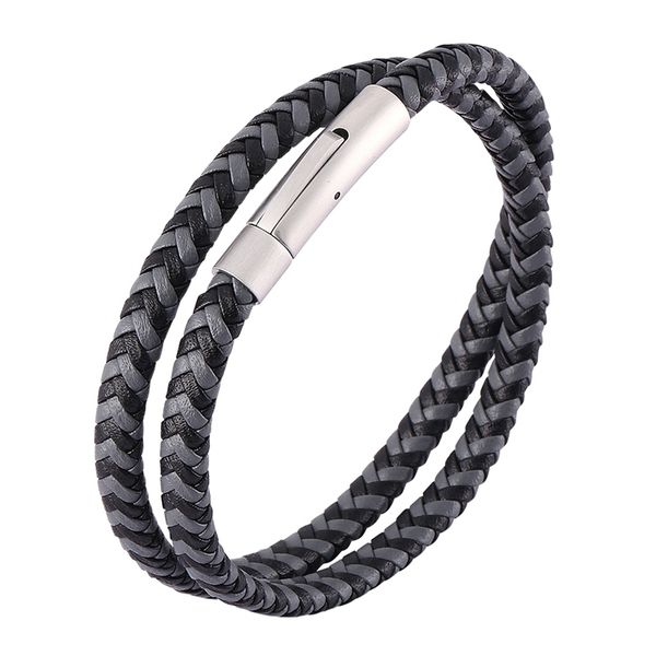 bracelet men mix braided black gray leather multilayer layer bracelets men women stainless steel snaps jewelry bb0496, Golden;silver
bracelet men mix braided black gray leather multilayer layer bracelets men women stainless steel snaps jewelry bb0496, Golden;silver