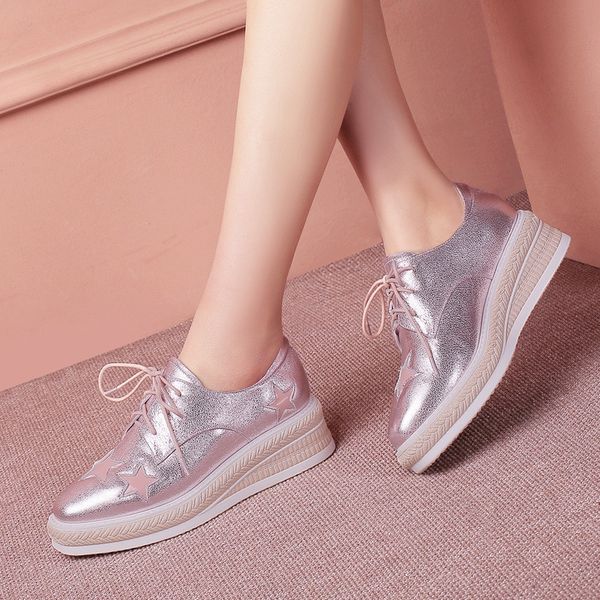 2019 women's shoes spring pink sequin platform heel square head shoes women's leather slanted heel thick bottomed lace-up, Black
2019 women's shoes spring pink sequin platform heel square head shoes women's leather slanted heel thick bottomed lace-up, Black