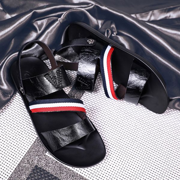 new slippers men 39 genuine leather sandals casual beach summer rubber slides mens house fashion sandalhas, Black
new slippers men 39 genuine leather sandals casual beach summer rubber slides mens house fashion sandalhas, Black