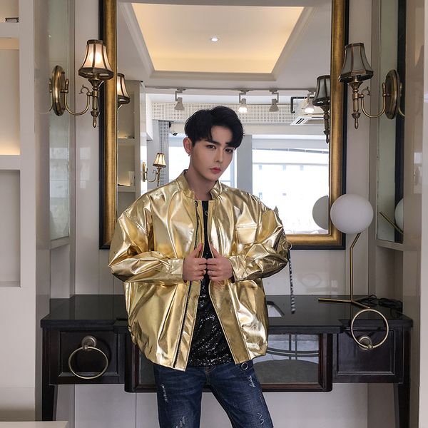 uyuk2019 main push trend street style fashion shine performance temperament with men's leather jacket wear hip hop streetwear, Black;brown
uyuk2019 main push trend street style fashion shine performance temperament with men's leather jacket wear hip hop streetwear, Black;brown