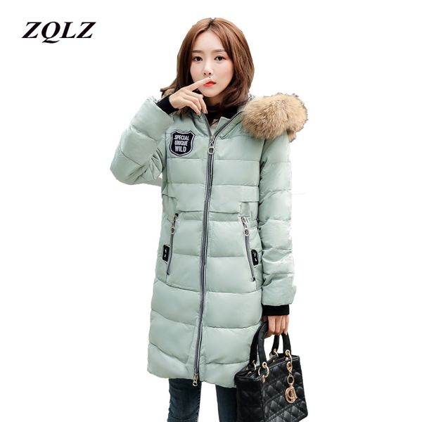 zqlz winter jacket women hooded faux fur collar slim casual long parka mujer fashion letter cotton coat female overcoat, Black
zqlz winter jacket women hooded faux fur collar slim casual long parka mujer fashion letter cotton coat female overcoat, Black