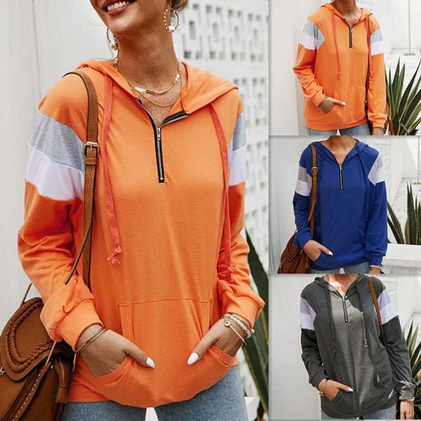 women's hoodies & sweatshirts 2021 spring patchwork geometric print ladies casual long sleeve v-neck zipper blouse female pullovers, Black
women's hoodies & sweatshirts 2021 spring patchwork geometric print ladies casual long sleeve v-neck zipper blouse female pullovers, Black
