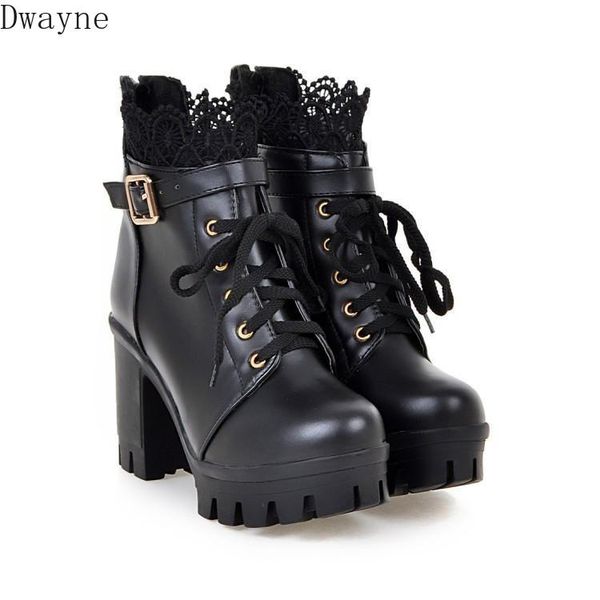 short tube single boots female 2019 new super high thick with lace british wind boots, Black
short tube single boots female 2019 new super high thick with lace british wind boots, Black