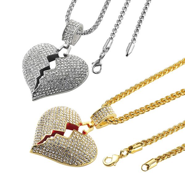 fashion new designer broken heart ice pendant necklace love charm crystal rhinestone gold and silver men and women hip hop jewelry
fashion new designer broken heart ice pendant necklace love charm crystal rhinestone gold and silver men and women hip hop jewelry
