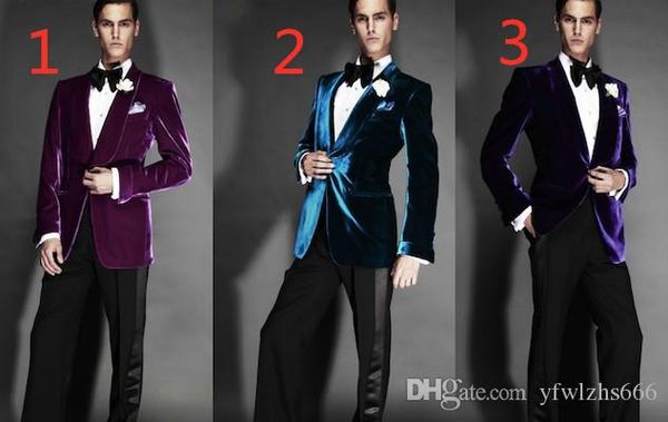 classic velveteen shawl lapel wedding tuxedos slim fit suits for men groomsmen suit two pieces prom formal suits (jacket+pants) 726, Black;gray
classic velveteen shawl lapel wedding tuxedos slim fit suits for men groomsmen suit two pieces prom formal suits (jacket+pants) 726, Black;gray