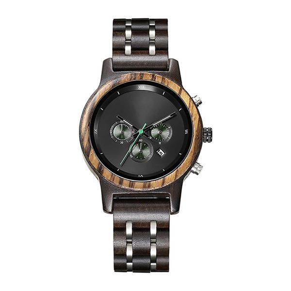 wooden watch stainless steel band men luxury black sandalwood chronograph movement sport outdoor daily waterproof watches, Slivery;brown
wooden watch stainless steel band men luxury black sandalwood chronograph movement sport outdoor daily waterproof watches, Slivery;brown