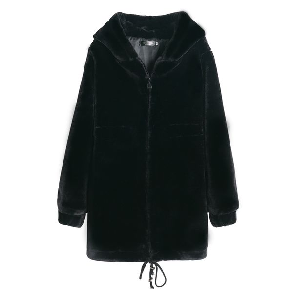 winter new faux hooded women fur coat cute bear ear zipper classic generous warm practical fur warm long jacket, Black
winter new faux hooded women fur coat cute bear ear zipper classic generous warm practical fur warm long jacket, Black