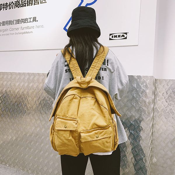 new ladies large-capacity washed canvas backpack large-capacity college style backpack trend female casual simple school bag
new ladies large-capacity washed canvas backpack large-capacity college style backpack trend female casual simple school bag