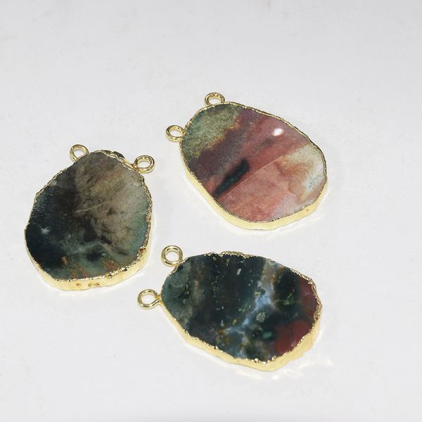 natural slice green chrysoprase irregular pendant femme 2019 big gold bezel polish slab stone connector for women accessories, Silver
natural slice green chrysoprase irregular pendant femme 2019 big gold bezel polish slab stone connector for women accessories, Silver