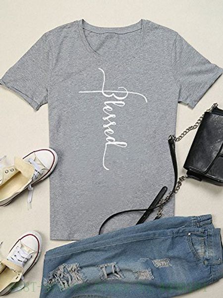 women's tee nlife casual faith letter printed blessed t shirt short sleeves plus size t shirt 100 % cotton, White
women's tee nlife casual faith letter printed blessed t shirt short sleeves plus size t shirt 100 % cotton, White