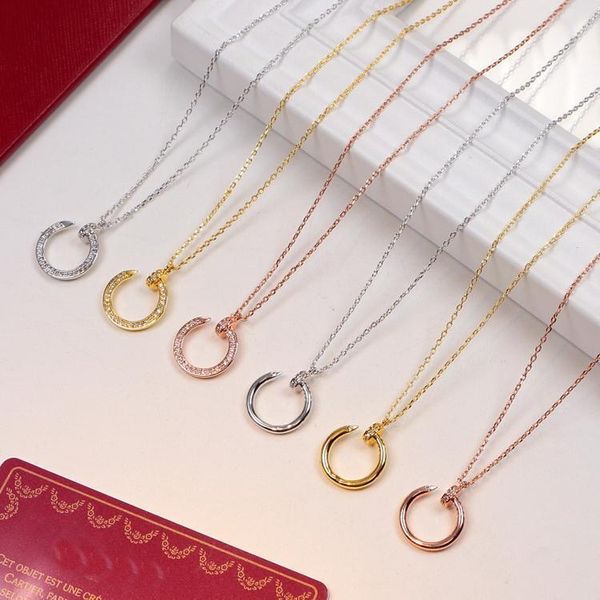 new arrive fashion classic lady titanium steel 18k plated gold necklaces with full diamond nail pendant wedding engagement 3 color, Silver
new arrive fashion classic lady titanium steel 18k plated gold necklaces with full diamond nail pendant wedding engagement 3 color, Silver