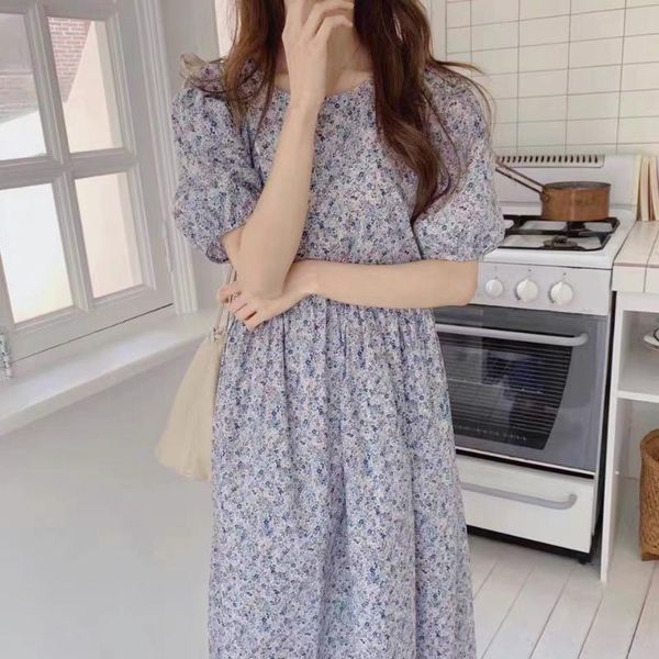 vintage women summer puff sleeve long dress floral print loose ladies dresses o-neck casual party beach sukienki robe, Black;gray
vintage women summer puff sleeve long dress floral print loose ladies dresses o-neck casual party beach sukienki robe, Black;gray