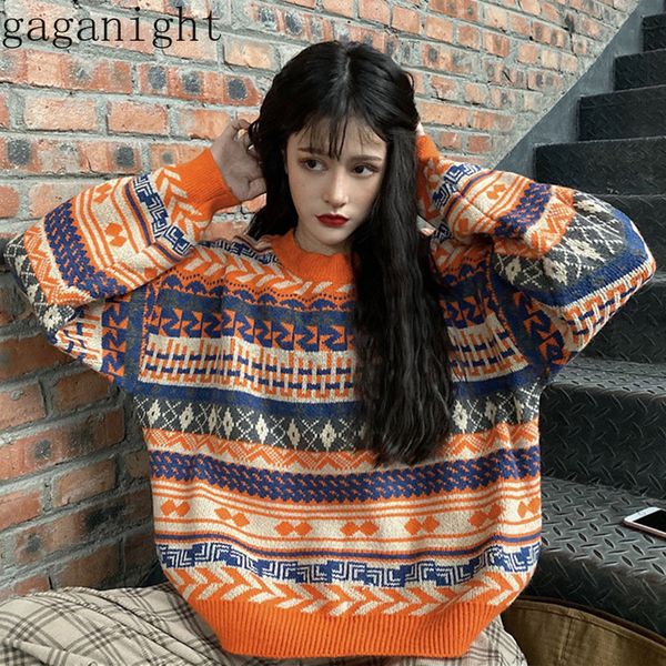 gaganight autumn winter vintage sweater women long sleeves o neck harajuku loose pullover female knitted outwear retro jumper, White;black
gaganight autumn winter vintage sweater women long sleeves o neck harajuku loose pullover female knitted outwear retro jumper, White;black