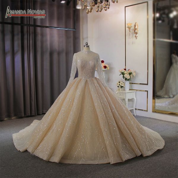 100% real pictures luxury long sleeves ball gown wedding dresses vinatge saudi arabic dubai muslim plus size champagne high neck bridal gown, White
100% real pictures luxury long sleeves ball gown wedding dresses vinatge saudi arabic dubai muslim plus size champagne high neck bridal gown, White