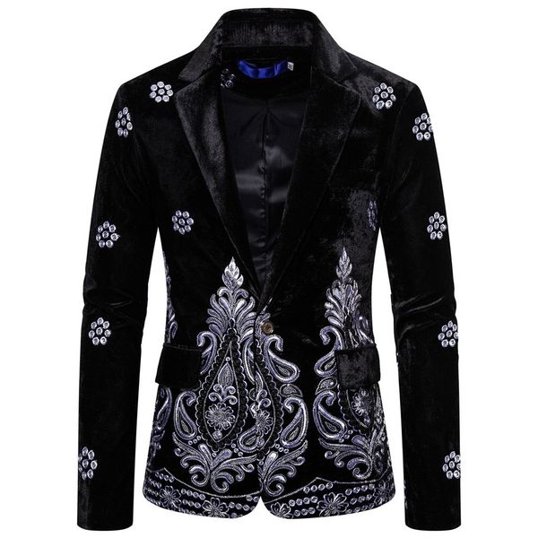 2019 men one button gold foil stamping floral printed suit dj club stage wedding sport suit slim formal fit casual men blazer, White;black
2019 men one button gold foil stamping floral printed suit dj club stage wedding sport suit slim formal fit casual men blazer, White;black