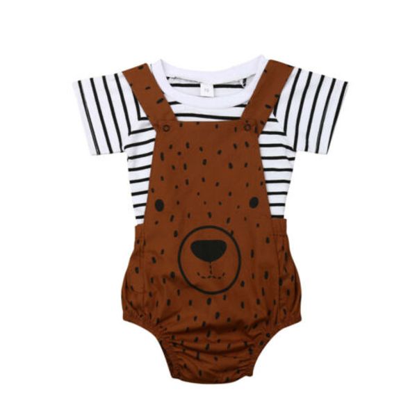 2pcs pudcoco 2019 new brand newborn baby boys girls summer clothes stripe t-shirt+bear bib pant outfits, White
2pcs pudcoco 2019 new brand newborn baby boys girls summer clothes stripe t-shirt+bear bib pant outfits, White