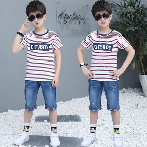 3 6 10 12 summer big boys clothing sets children striped t-shirt short sleeve +jeans set two pieces set kids baby boys clothes, White
3 6 10 12 summer big boys clothing sets children striped t-shirt short sleeve +jeans set two pieces set kids baby boys clothes, White