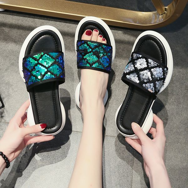 swonco shoes women summer slippers sequins 2019 new bling fashion shoe women slides green/sliver wedge heel shoes beach slides, Black
swonco shoes women summer slippers sequins 2019 new bling fashion shoe women slides green/sliver wedge heel shoes beach slides, Black