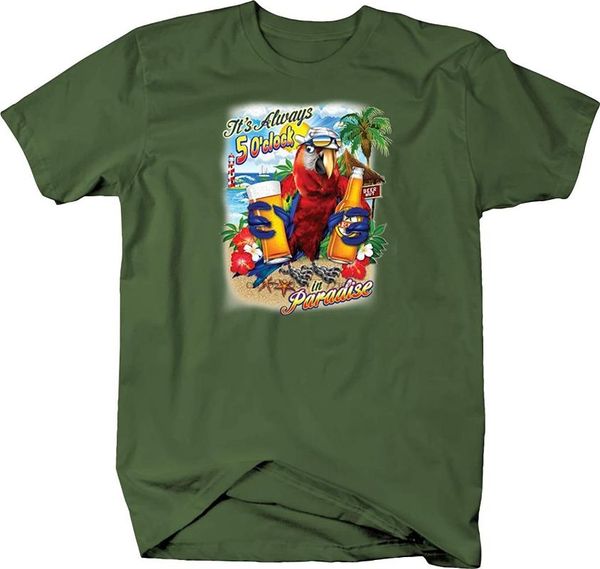 it's 5 o'clock in paradise parrot holding beers on beach bar tshirt, White;black
it's 5 o'clock in paradise parrot holding beers on beach bar tshirt, White;black