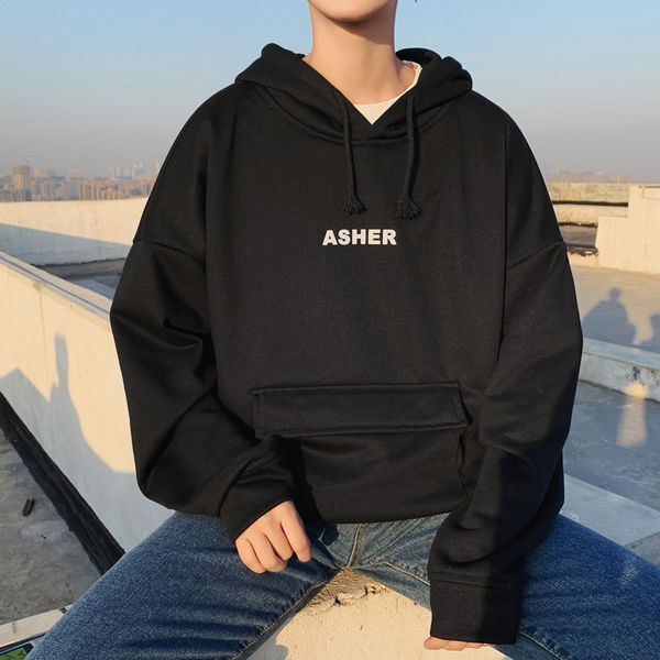 2019 spring and summer new korean version hip hop couple small fresh cotton casual solid color hoodie pullover m-xl harajuku, Black
2019 spring and summer new korean version hip hop couple small fresh cotton casual solid color hoodie pullover m-xl harajuku, Black