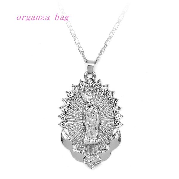 6pcs women crystal rhinestone virgin mary pendant rose pattern necklace retro accessories party christmas gift t-60, Silver
6pcs women crystal rhinestone virgin mary pendant rose pattern necklace retro accessories party christmas gift t-60, Silver