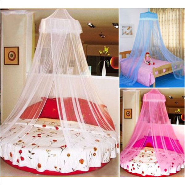 

Elegant Lace Bed Mosquito Net Netting Mesh Canopy Princess Round Dome Bed Net
