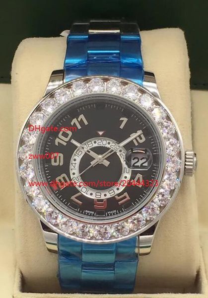 factory maker luxury watch 44mm black dial date gmt working big diamond bezel mechanical automatic mens watches, Slivery;brown
factory maker luxury watch 44mm black dial date gmt working big diamond bezel mechanical automatic mens watches, Slivery;brown