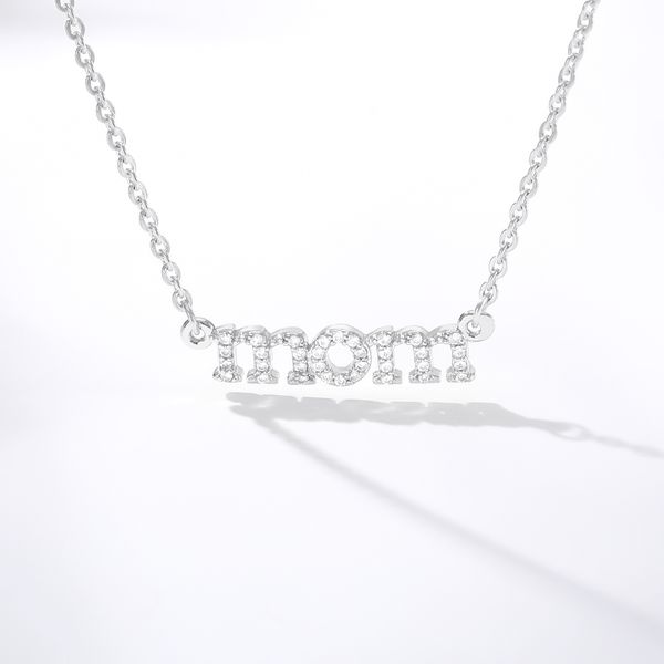 simple personality mom zircon letter pendant necklace chain touching love pendant suitable for female mother's day birthday gift, Silver
simple personality mom zircon letter pendant necklace chain touching love pendant suitable for female mother's day birthday gift, Silver