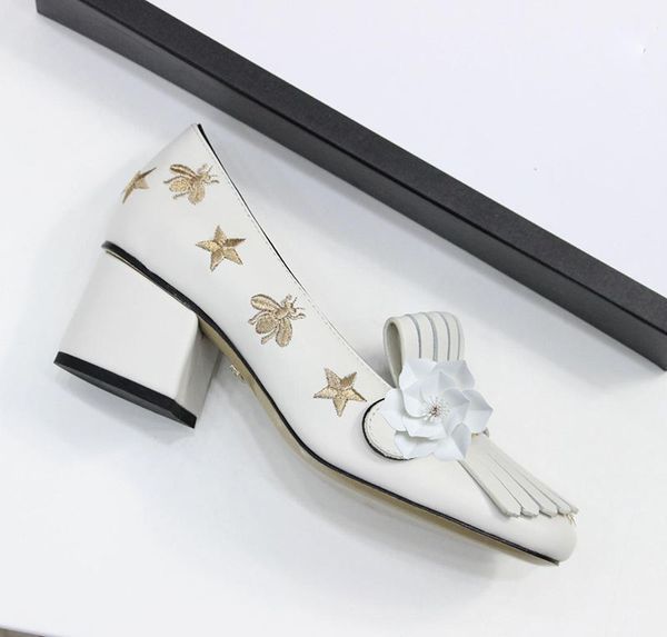 women designer shoes embroidery bee genuine leather soft sole luxury loafers size 35-41 heel 5cm model do01, Black
women designer shoes embroidery bee genuine leather soft sole luxury loafers size 35-41 heel 5cm model do01, Black