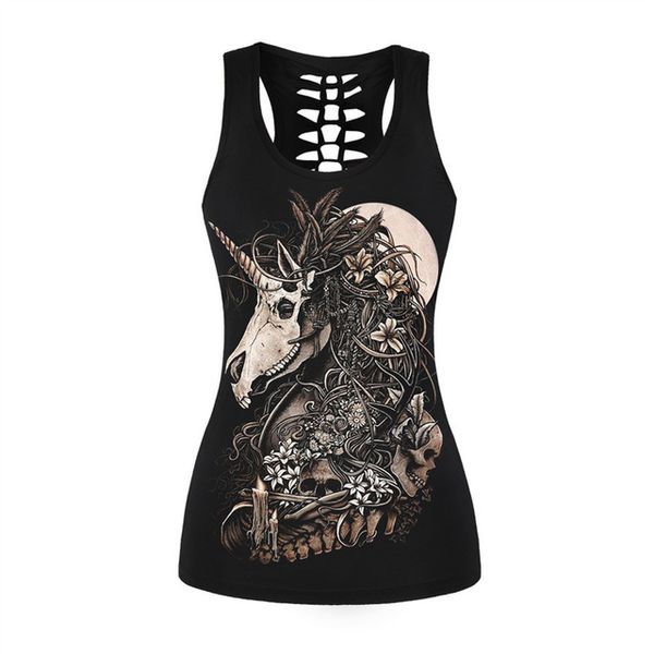 Summer New Skeleton Cat Unicorn Tank Tops Women Bodybuilding Halter Top Black Slim Women Sportes Camis Femme Fitness Crochet Top
Summer New Skeleton Cat Unicorn Tank Tops Women Bodybuilding Halter Top Black Slim Women Sportes Camis Femme Fitness Crochet Top