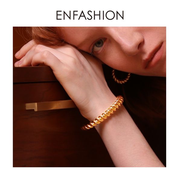 enfashion pure form twist cuff bracelet gold color brass bangles for women accessories bracelets jewelry joyeria bf182031, Black
enfashion pure form twist cuff bracelet gold color brass bangles for women accessories bracelets jewelry joyeria bf182031, Black