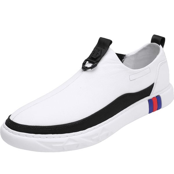 2019 new korean version of the wild leather summer casual shoes, Black 
2019 new korean version of the wild leather summer casual shoes, Black