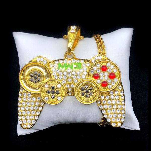 hip-hop men's necklace golden game machine handle fashion style stainless steel rock pendant iced out cuban men's fashion neckla, Silver
hip-hop men's necklace golden game machine handle fashion style stainless steel rock pendant iced out cuban men's fashion neckla, Silver