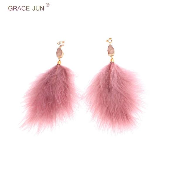 grace jun large real feather natural stone clip on earrings for women long elegant pierced earrings factory wholesale, Silver
grace jun large real feather natural stone clip on earrings for women long elegant pierced earrings factory wholesale, Silver