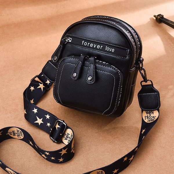 2020 strap women's bag letter style women's wide shoulder strap shoulder bag
