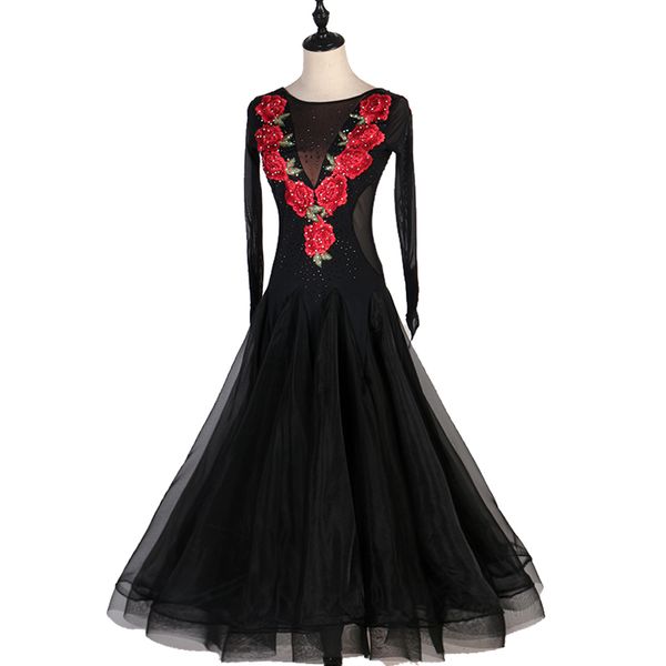 stage wear latino ballroom competition dress black long waltz dance adults professional western classical, Black;red
stage wear latino ballroom competition dress black long waltz dance adults professional western classical, Black;red