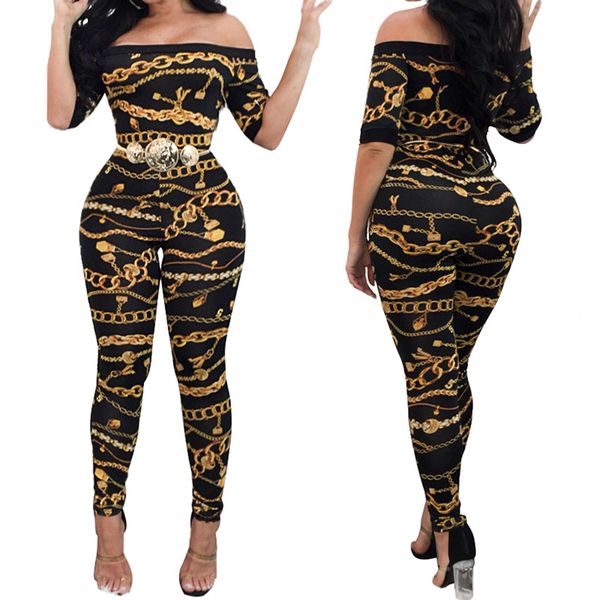 women's jumpsuits & rompers women off shoulder chain print short sleeve slim bodycon long pants 2021 female slash neck overalls black, Black;white
women's jumpsuits & rompers women off shoulder chain print short sleeve slim bodycon long pants 2021 female slash neck overalls black, Black;white