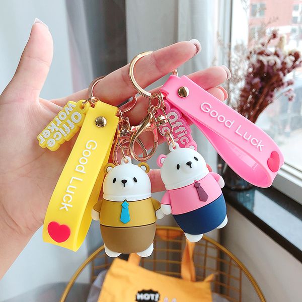 2020 new korean cute bear keychain pendant couple car key chain creative key ring doll accessories woman gift baby, Silver
2020 new korean cute bear keychain pendant couple car key chain creative key ring doll accessories woman gift baby, Silver