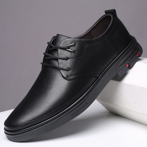 wenzhou leather shoes men's genuine leather autumn lace-up soft-sole shoe men business casual korean-style nappa breathable men, Black
wenzhou leather shoes men's genuine leather autumn lace-up soft-sole shoe men business casual korean-style nappa breathable men, Black