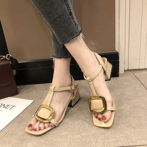 2020 spring and summer thick heel buckle open toe fashion sandals female metal square buckle square head heel women's shoes z736, Black
2020 spring and summer thick heel buckle open toe fashion sandals female metal square buckle square head heel women's shoes z736, Black