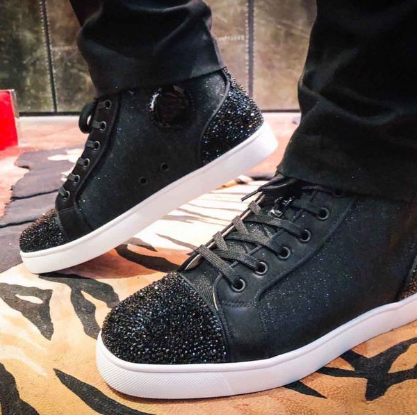 luxurious brand p strass ii high-sneaker black nylon leather red bottom men sneakers famous lace up casual walking with box,eu35-47
luxurious brand p strass ii high-sneaker black nylon leather red bottom men sneakers famous lace up casual walking with box,eu35-47