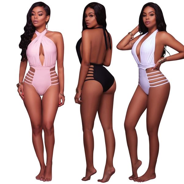 2019 bandage one-piece swimwear women black pink white plunge v halter high cut bathing suit bodysuit monokini beachwear
2019 bandage one-piece swimwear women black pink white plunge v halter high cut bathing suit bodysuit monokini beachwear