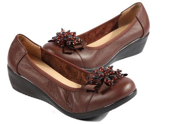 2019 women's shoes in spring and autumn with new style slope heel round head mother shoes @2165, Black
2019 women's shoes in spring and autumn with new style slope heel round head mother shoes @2165, Black