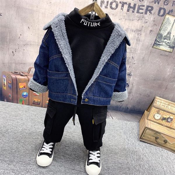 2 3 4 5 6 years boys sets thicken denim jacket plus velvet black long-sleeved shirt casual pants kids tracksuit baby sport suit, White
2 3 4 5 6 years boys sets thicken denim jacket plus velvet black long-sleeved shirt casual pants kids tracksuit baby sport suit, White